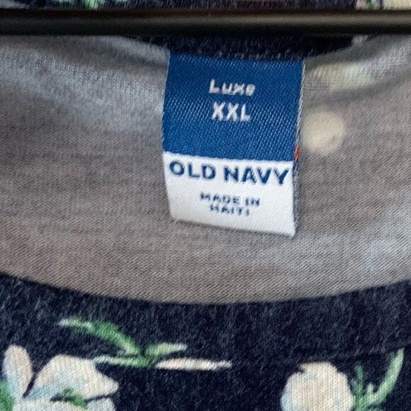 OLD NAVY Women’s Luxe Short Sleeve Crew Neck T-Shirt Blue Floral Size XXL - Picture 8 of 10